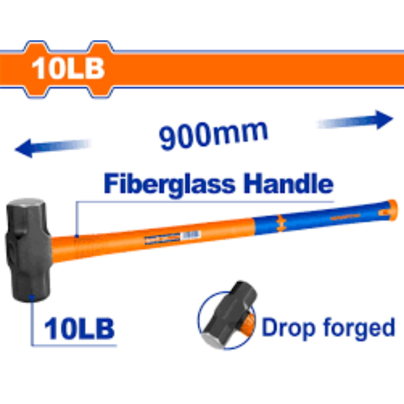 WADFOW Sledge Hammer,Fiberglass Handle, Length 900mm 4.5kg WHM4310