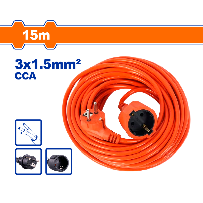 WADFOW Extension cord 15m House And Industrial Use WEJAG04