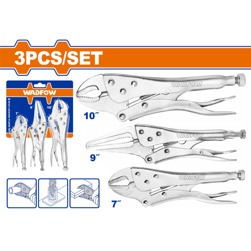 WADFOW Plier Set 3Pcs Carbon Steel WLP5703