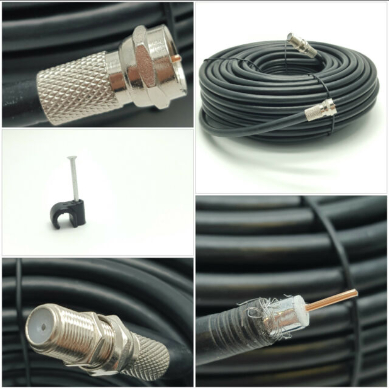 اسوار كيبل اسوار كوكسل للستلايت بطول 25 متر لون اسود AS-RG6-25M