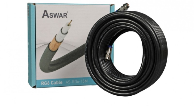 اسوار كيبل اسوار كوكسل للستلايت بطول 40 متر لون اسود AS-RG6-40M