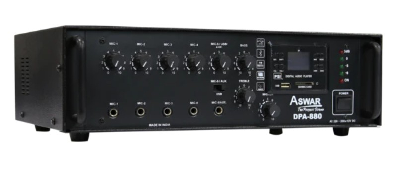 Aswar Amplifier, 1 Input, 90W, 100V Output, Bluetooth, Black, DPA-880