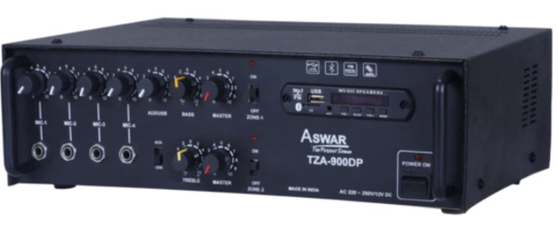 Aswar Amplifier, 2 Inputs, 90W, 100V Output, Bluetooth, Black, TZA-900DP