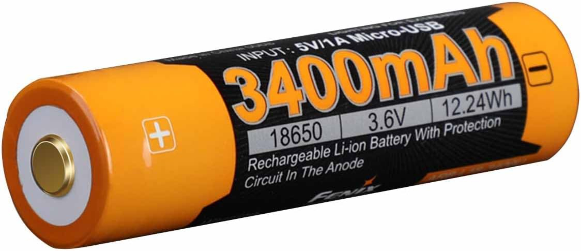 Fenix ARB-L18-3400U mAh Rechargeable Lithium-ion Battery, Micro-USB Charging, 3.6V Power Cell, 6942870308265