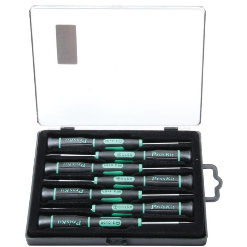 Pro'sKit Screwdriver Set 7 in 1 Flat And Phillips Chrome-molybdenum Steel 259g SD-081A