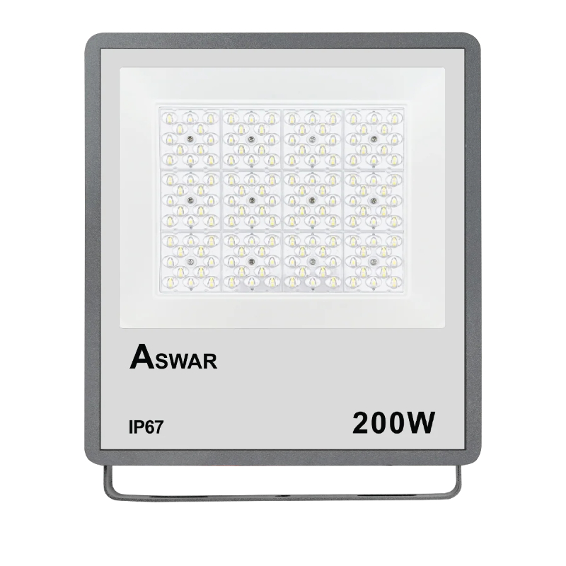 اسوار بروجكتر خارجي 200 واط بإضاءة شمسية IP67 مضاد للماء والغبار AS-LED-F200-WW