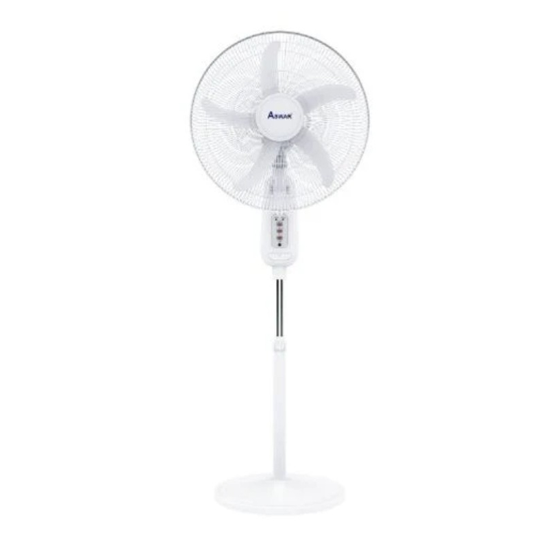 Aswar Rechargeable Stand Fan 16 Inch Runs 4.5 Hours at Maximum Speed AS-SF-12V45/18