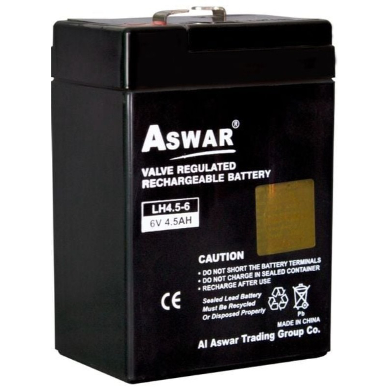 اسوار بطارية قابلة لاعادة الشحن 6 فولت 4.5 امبير AS-6V/4.5AH