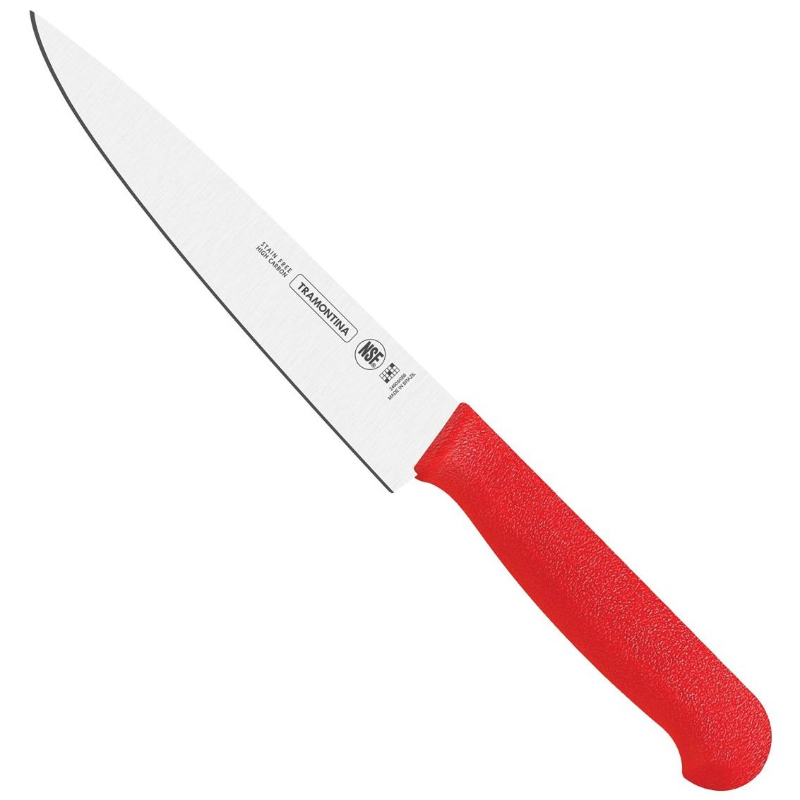 Tramontina Steak Knife, Stainless Steel, Red Color, 10 Inches 24620/070