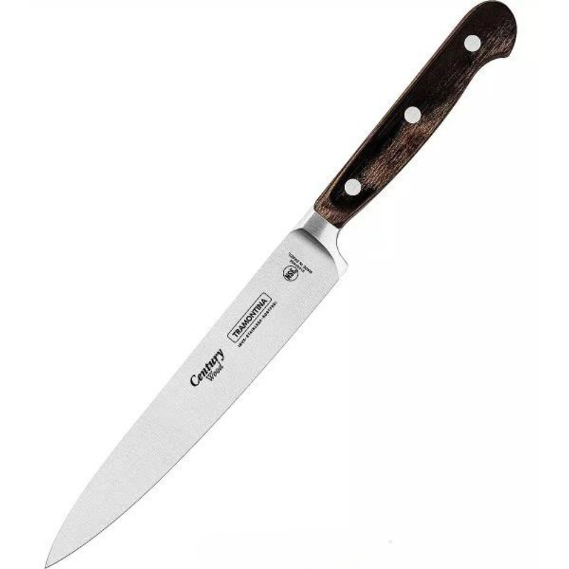 Tramontina Utility Knife With Stainless Steel Blade And Brown Wood Handle, 6 Inch 21540/196