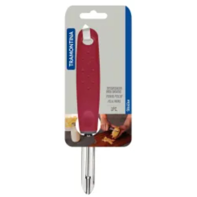 Tramontina Potato Peeler Stainless Steel Blade, Red Polypropylene Handle, 23cm Length 25627/170