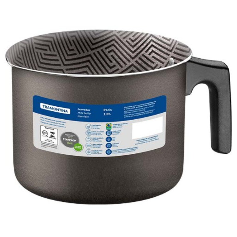 Tramontina Aluminium Pot With Starflon Max Non-Stick Interior And Exterior Coating, 14 cm, 1.9 L, Paris 28531/614