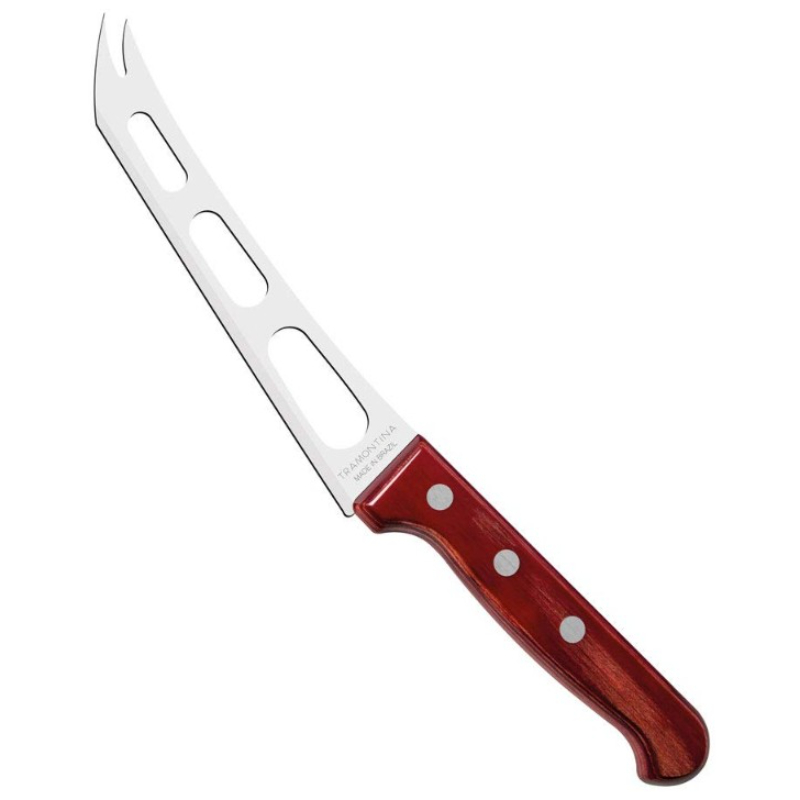Tramontina 6-Inch Cheese Knife With Stainless Steel Blade And Red Polywood Treated Handle 21177/176