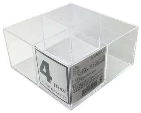 CanDo Clear Plastic Box With 4 Compartments 12 × 12 × 6.1cm 4906137314613