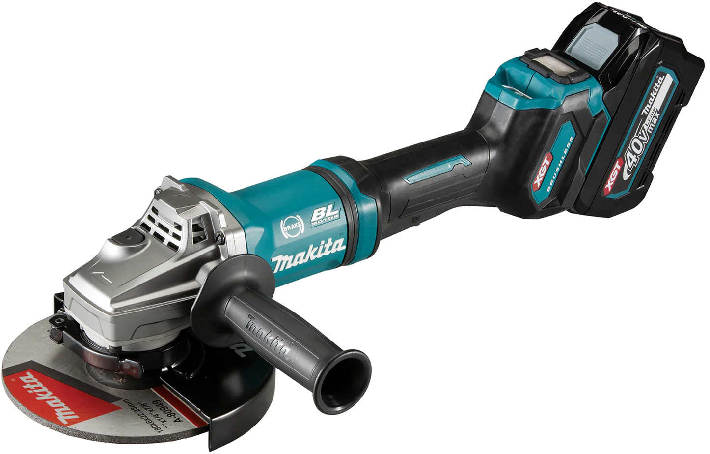 Makita Cordless Angle Grinder 40V Brushless, 180Mm, 7800 Rpm, Includes Two 4.0Ah Batteries Ga037Gm204