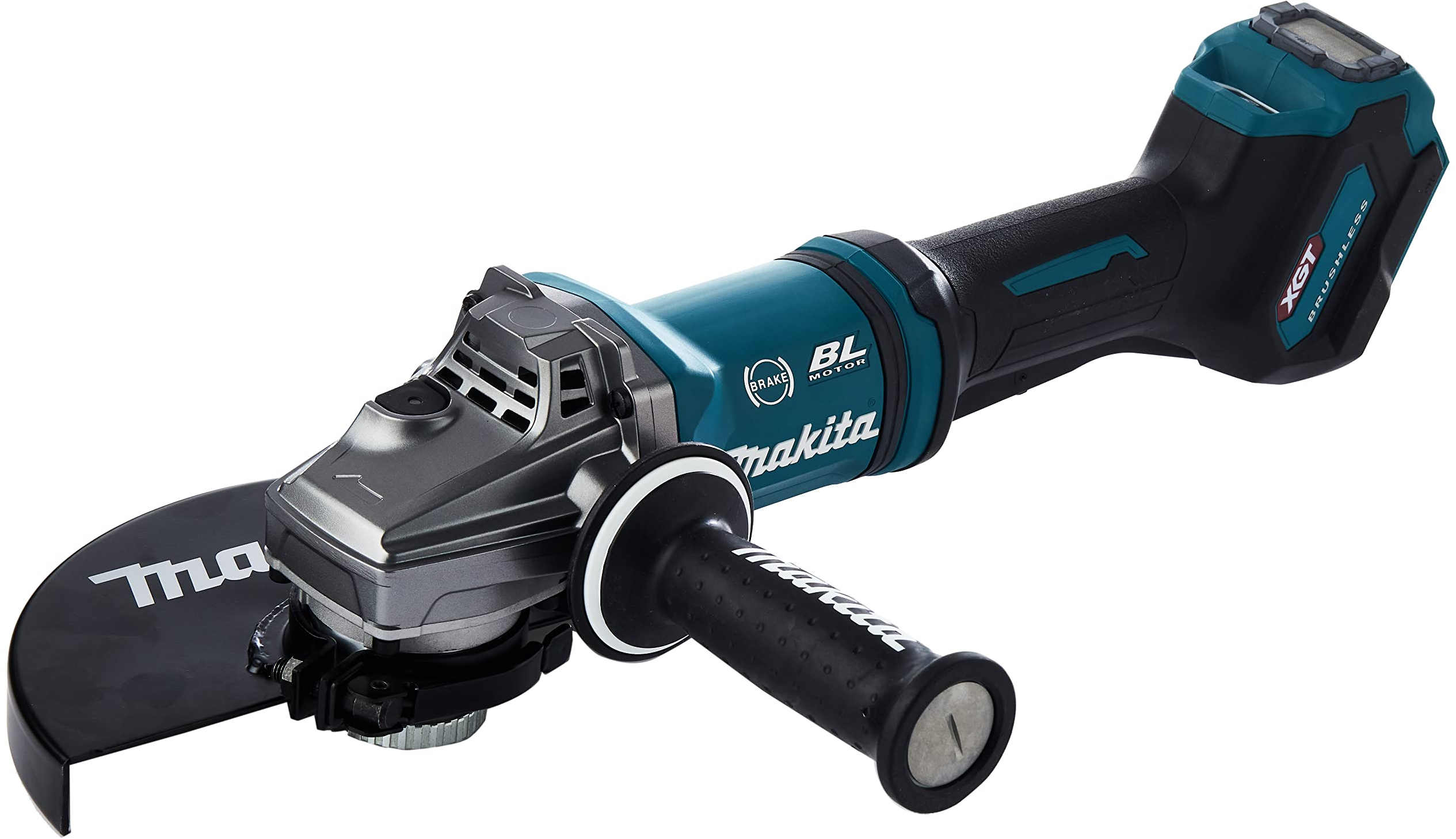 Makita Cordless Angle Grinder 40V Brushless, 230Mm, 6600 Rpm, Includes Two 5.0Ah Batteries, Tool-Free Disc Guard Change Ga038Gz06