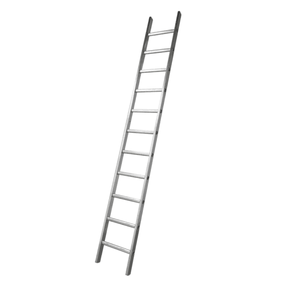 Chinese Step Ladder, Alaminum 14 Steps Slide Silver With safety Ropes, 8M Length STL14S-01
