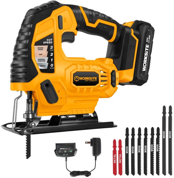 Worksite Cordless Jig Saw 20V 165Mm Including 1 Battery 2.0Ah Cjs326