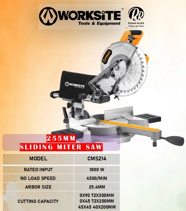 Worksite Miter Saw 1800W 255Mm 4500 Rpm Cms214