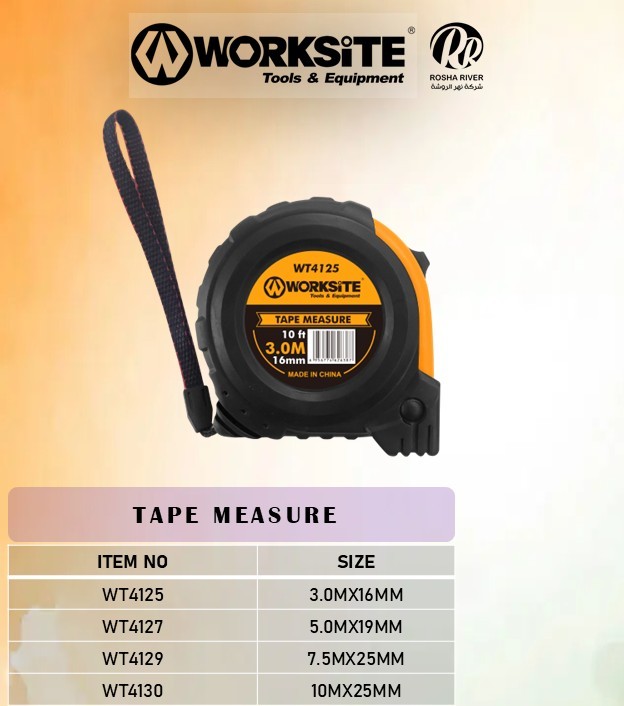 Worksite Tape Measure 10M X 25Mm Wt4130