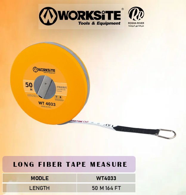 Worksite Long Fibre Tape Measure 50M Wt4033