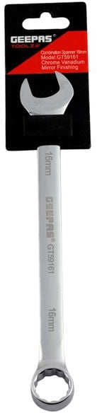 GEEPAS Double Open-End Wrench 16mm, Chrome Vanadium Steel Cr-V GT59161