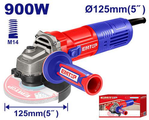 EMTOP Electric Angle Grinder 900W 125mm 1200 RPM EAGR09051