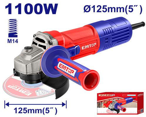 EMTOP Electric Angle Grinder 1100W 125mm 1200 RPM EAGR11051