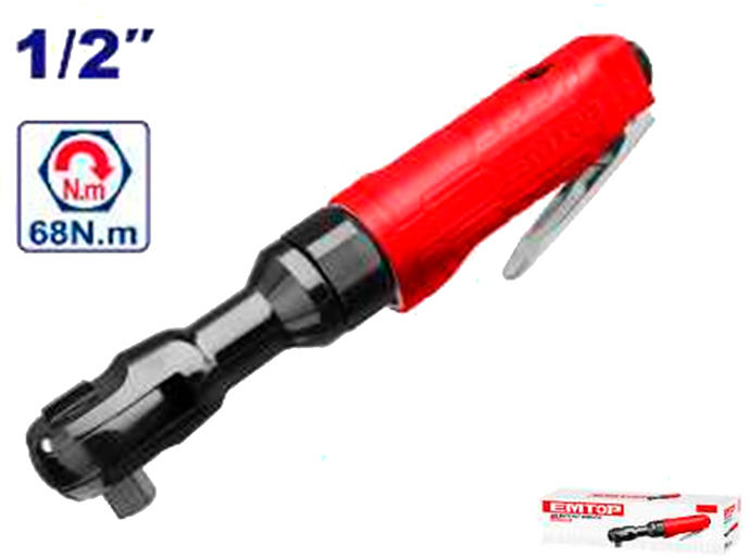 EMTOP Air Ratchet Wrench 1/2" 6.2 Bar Air Inlet 1/4" 160 RPM EATL12001