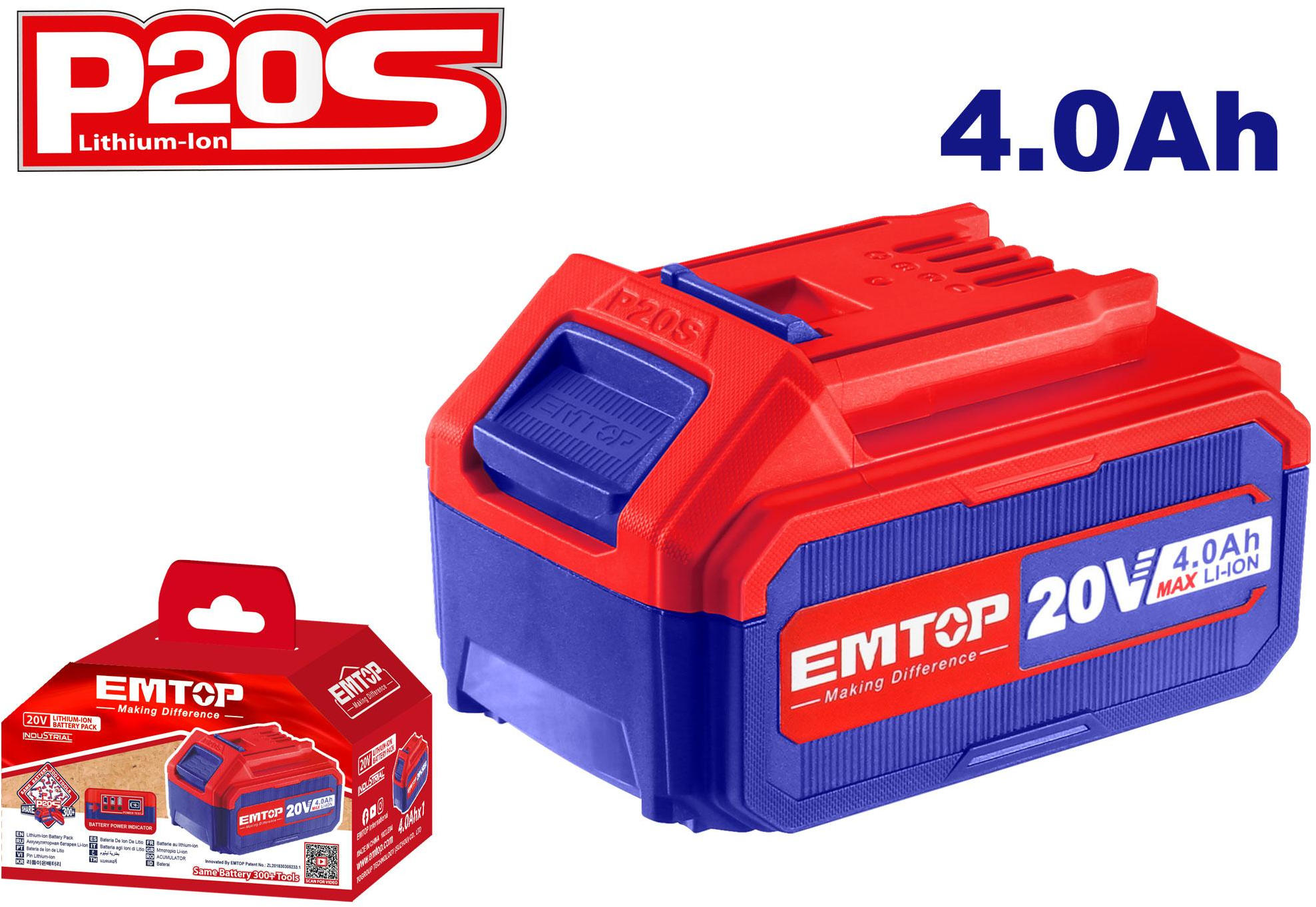 EMTOP Lithium-Ion Battery 20V 4.0Ah EBPK20021
