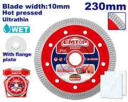 EMTOP Diamond Cutting Disc 230×22.2mm, 12mm Thickness, For Wet Cutting EDDC022301