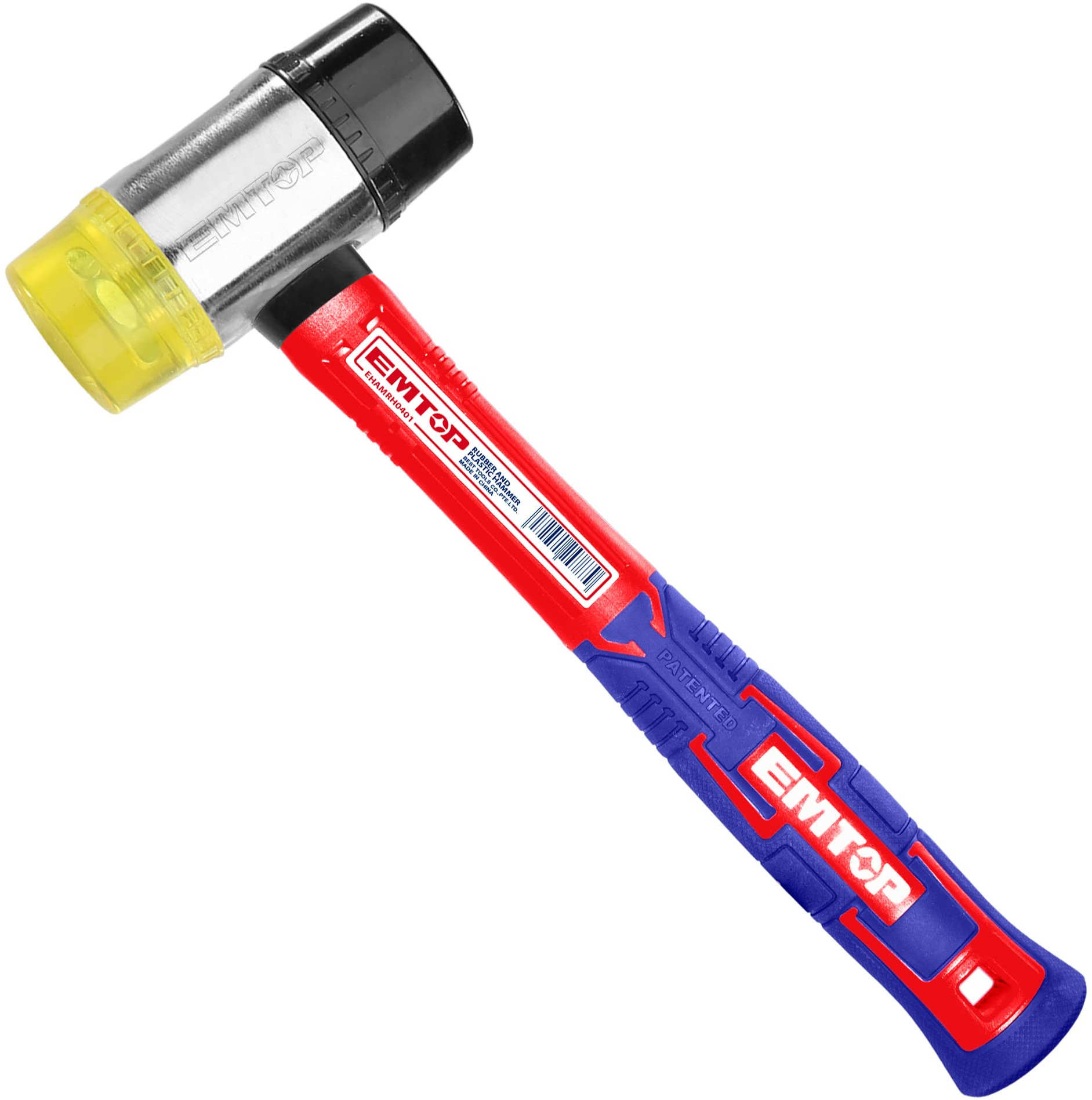 EMTOP Rubber Tile Hammer 40mm, Fiberglass Handle EHAMRH0401