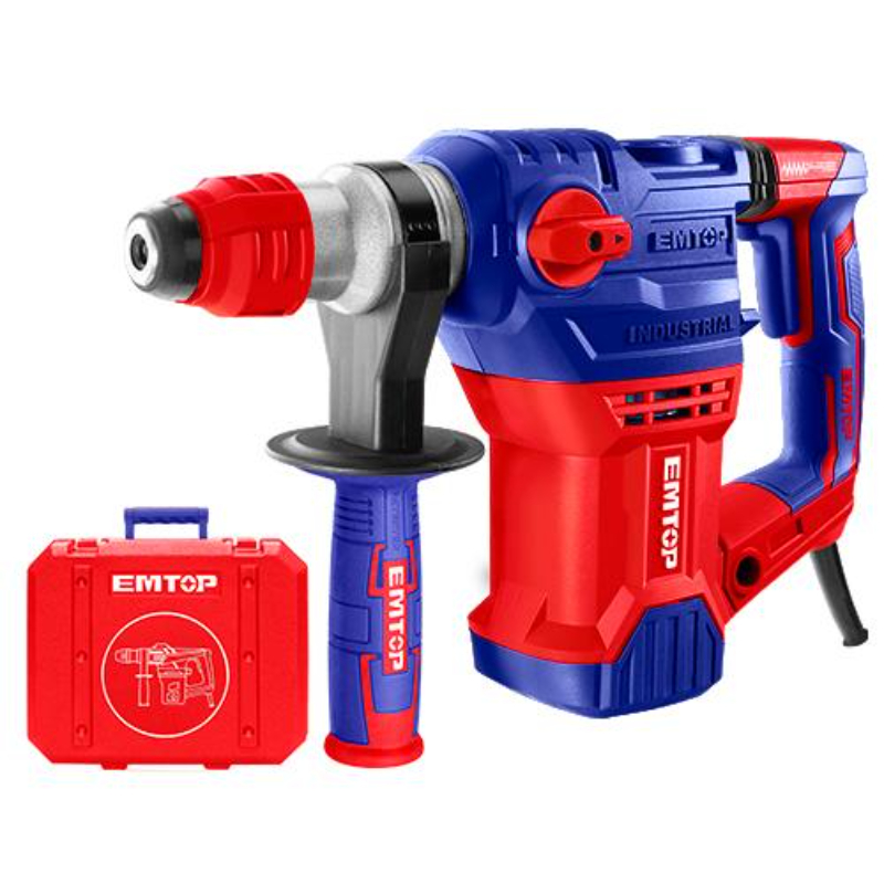 Emtop Rotary Hammer Voltage 220-240V~50/60Hz, Input Power 1500W, Concrete 32Mm ERHRP1502