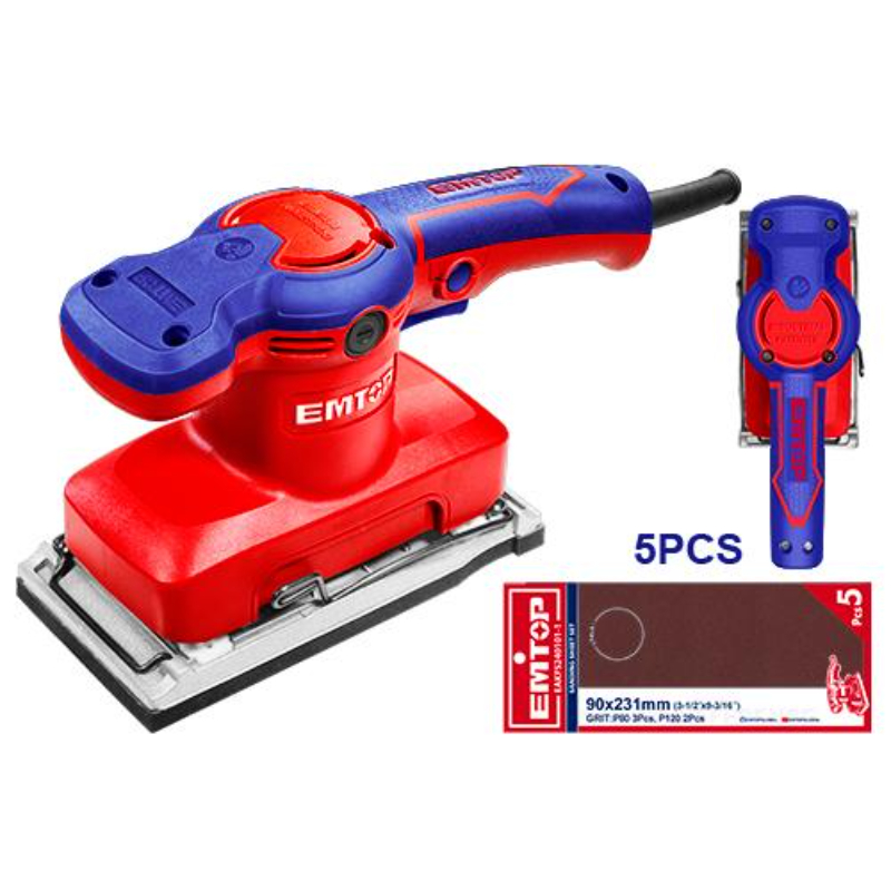 Emtop Finishing Sander Voltage 220-240V~50/60Hz, Input Power 320W, Bottom Base 90Mmx180Mm EFSR3201