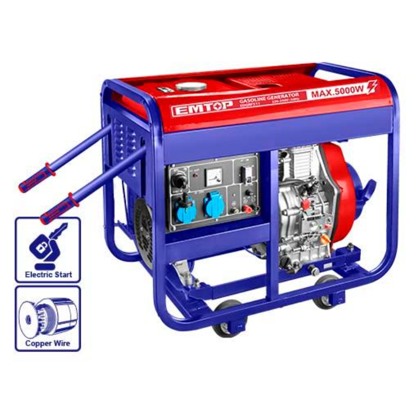 Emtop Diesel Generator 5.0Kw 20A Cooling System Air-Cooled EDGRF511