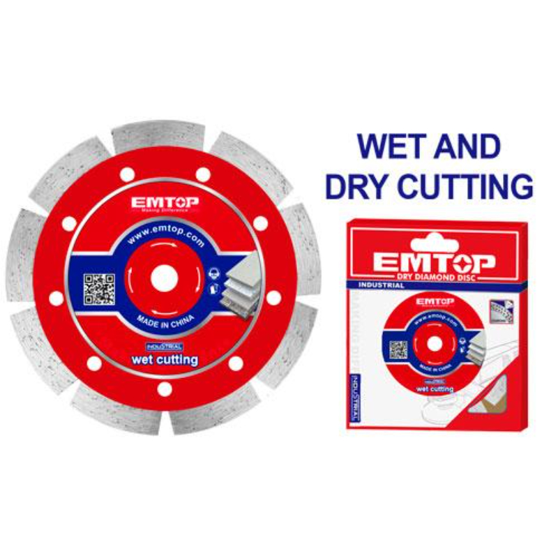 Emtop Dry Diamond Disc 230 X22.2Mm, Blade Width 12Mm, Packed By Double Blister EDDC012301
