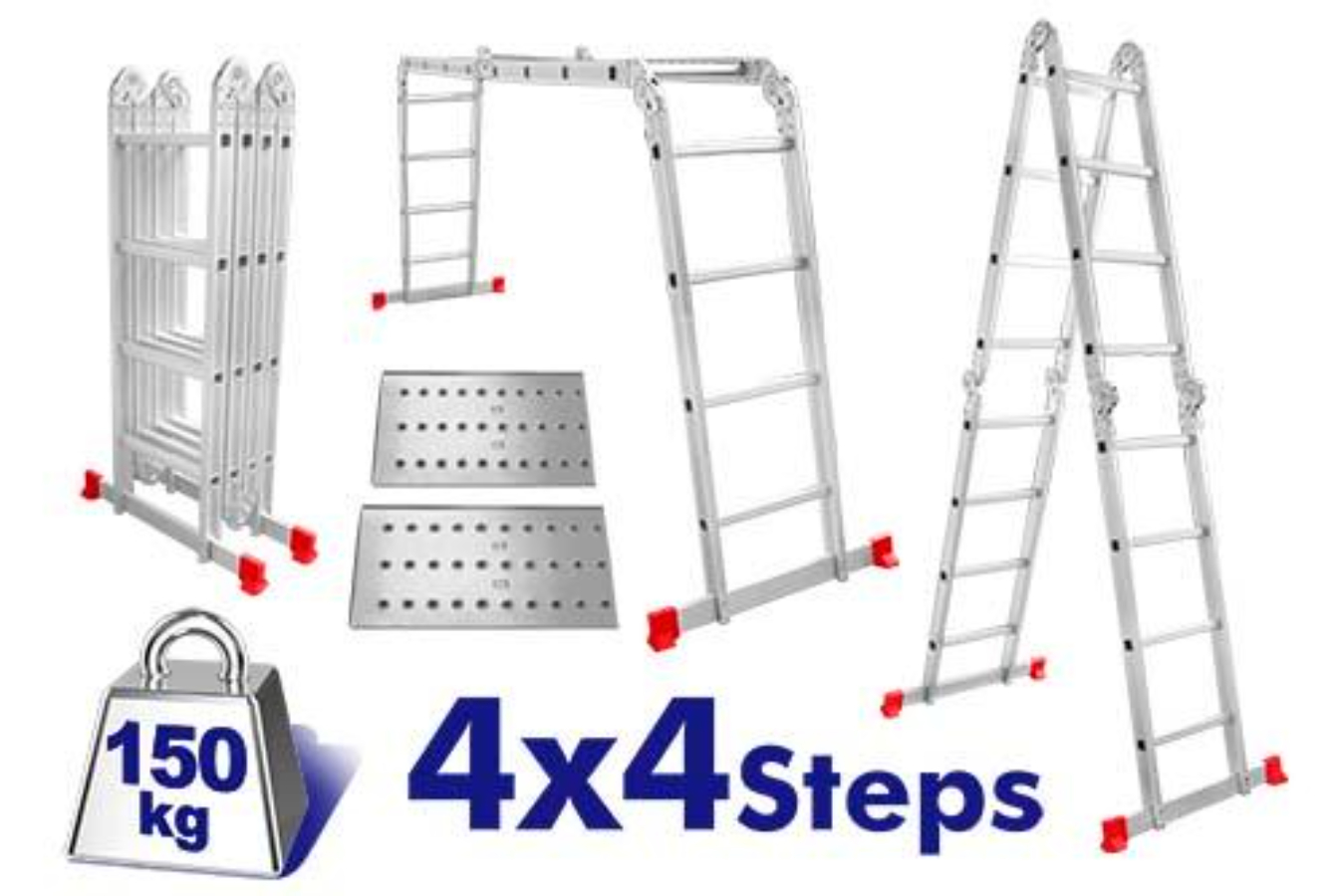 ايمتوب سلم المنيوم متعدد الاستخدامات 4 × 4 درجات حمولة قصوى 150 كغم ELAD4441