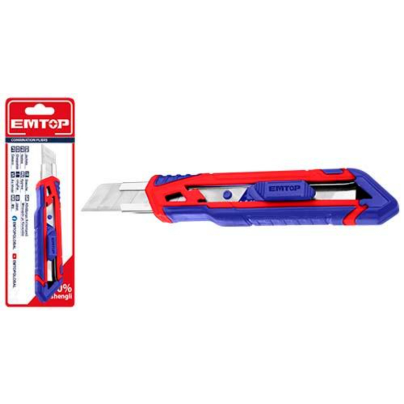 Emtop Snap-Off Blade Knife Blade Size 18Mmx100Mm, With 1 Pcs Sk5 Blade, Length 173Mm ESNK18102