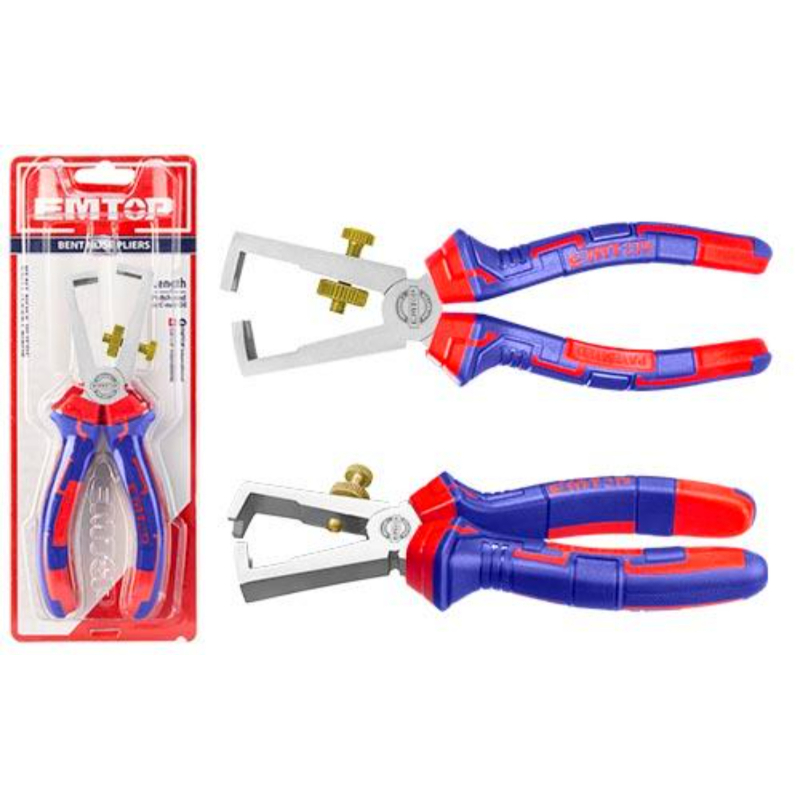Emtop Wire Stripping Pliers Size：6Inches/160Mm, Two Color Handle, Packed By Sliding Card EPLRW0611