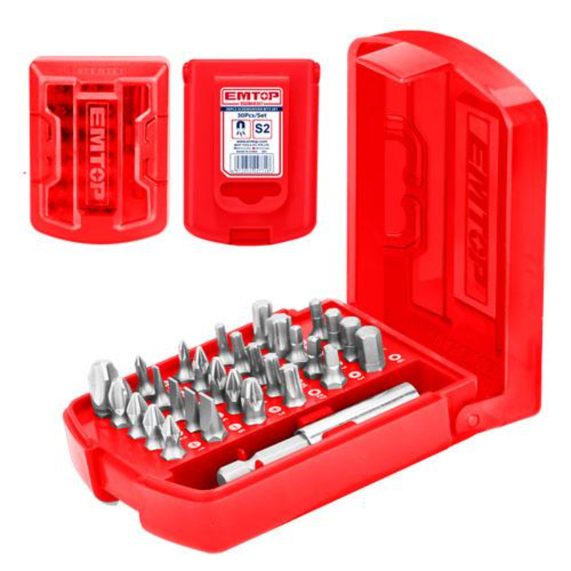 Emtop 30 Pcs Screwdriver Bits Set 29Pcs 25Mm Screwdriver Bits, 1Pcs Bits Holder, Packed By Color Box ESDB08301