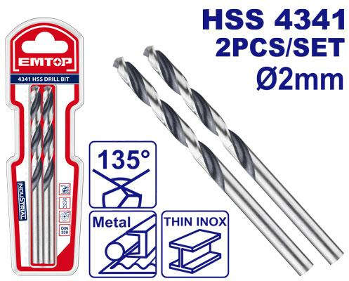 EMTOP Drill Bit Set 2Pcs 2mm ETDB310202