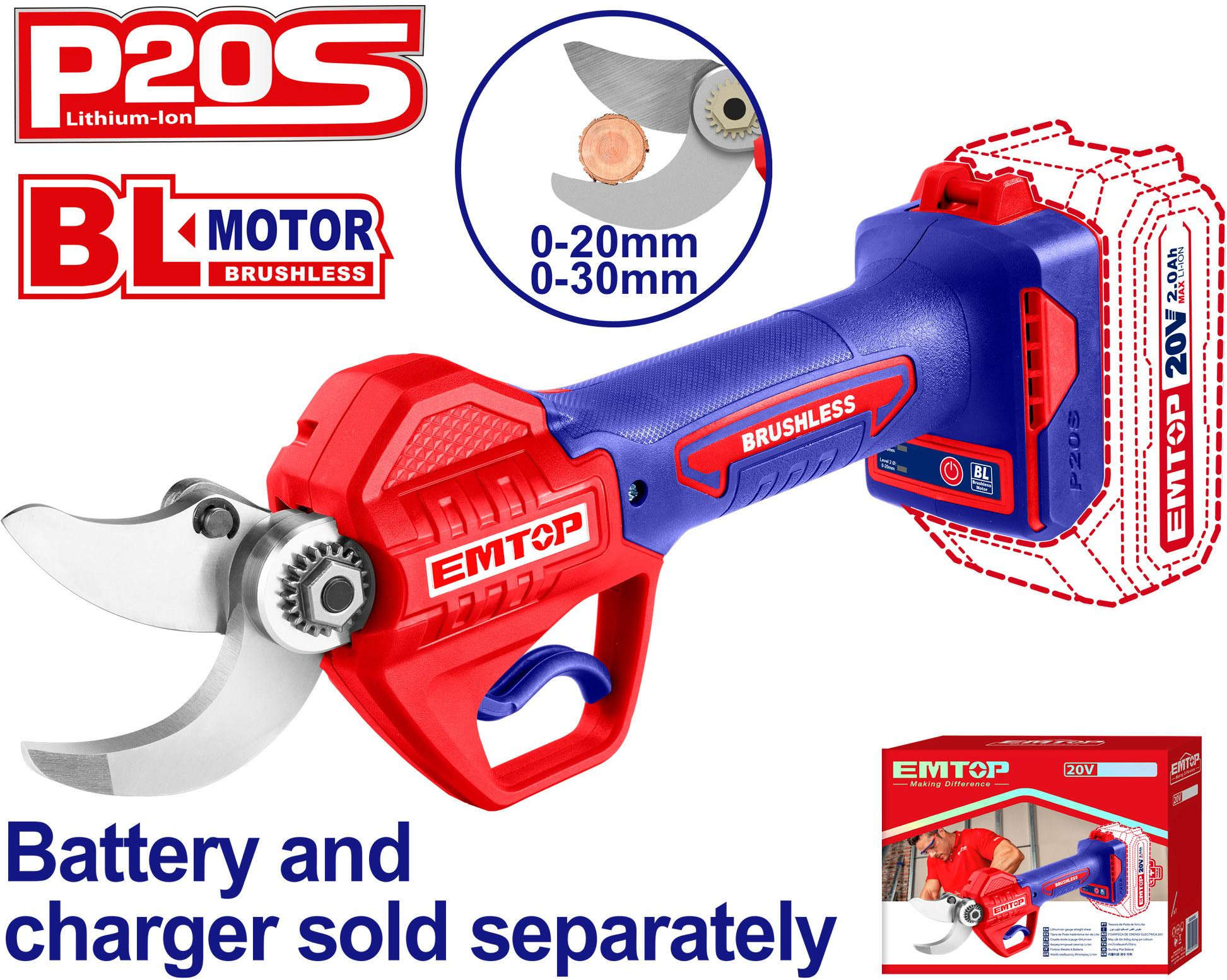 EMTOP Cordless gauge straight shear 20V 30mm ELSL20305