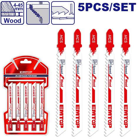 EMTOP Jig Saw Blade 5Pcs 100mm ESBT111C