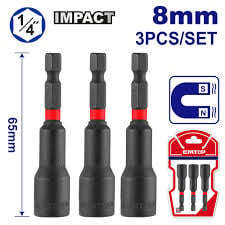 EMTOP  Set of socket 3Pcs 8, 10, 12mm EMNS0831