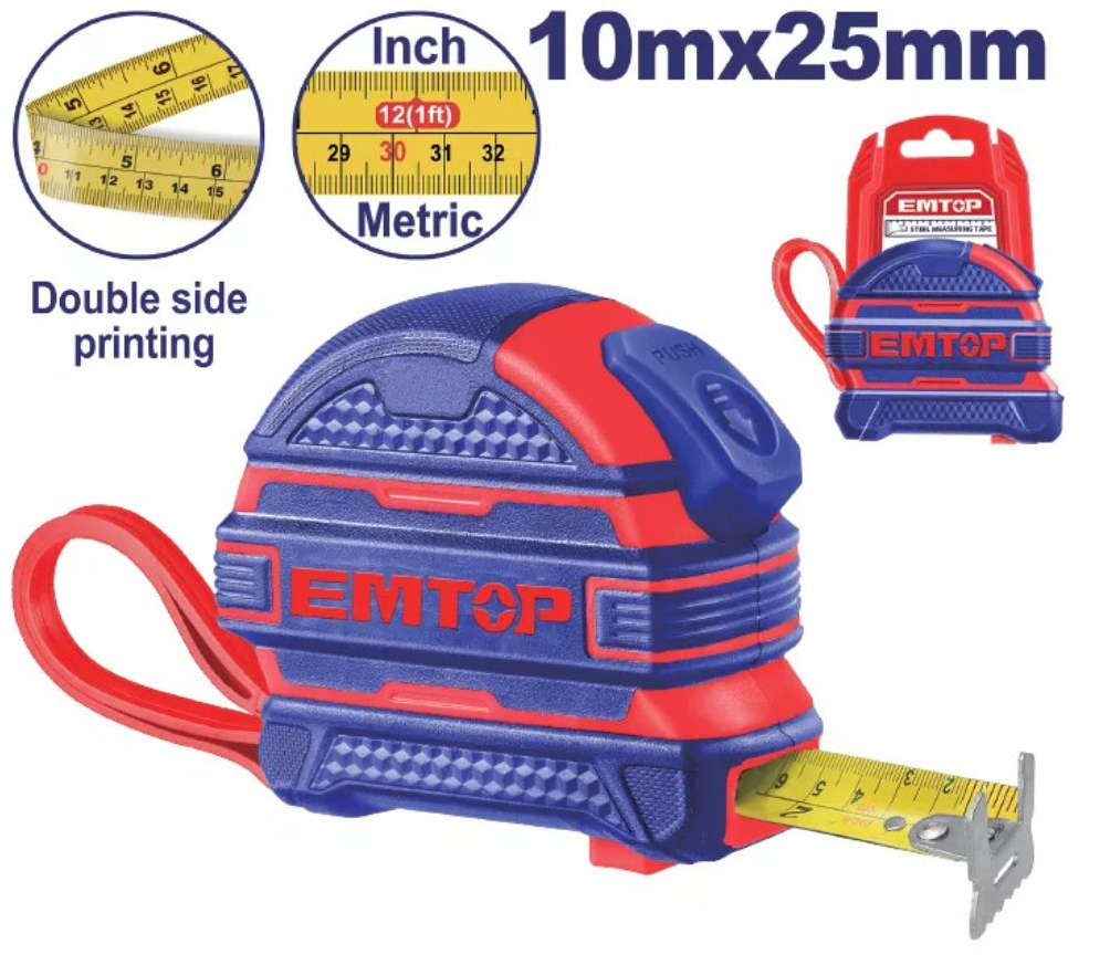 EMTOP Steel Measuring Tape 10m × 25mm EMTP2025