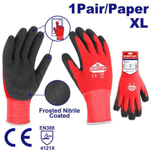 EMTOP Nitrile frosted coated gloves XL ENGV0301