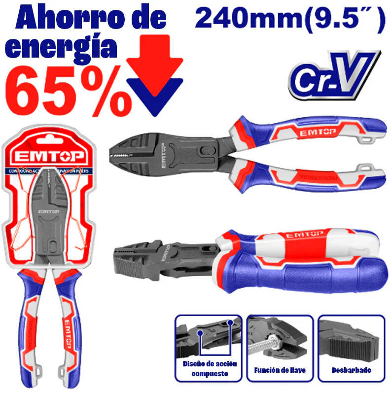 EMTOP combination pliers 240mm 9.5 inch EPLRCC0951