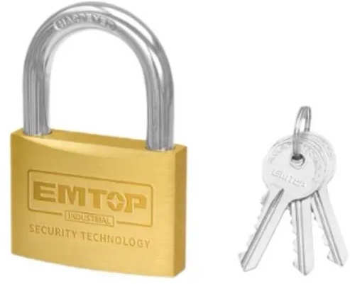 EMTOP Brass Padlock 70mm 3 Keys EPDKB7021