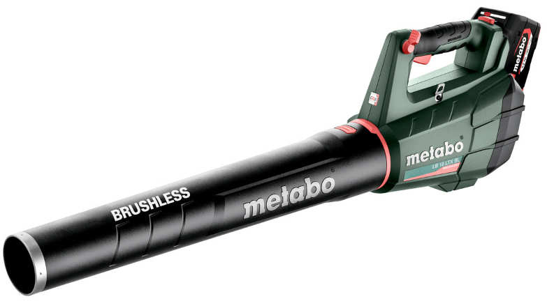 Metabo Cordless Leaf Blower Battery 18V Air velocity 150 km/h includes 2 Batteries 5.2Ah 601607650