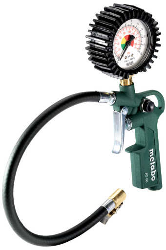 Metabo Compressed air tyre inflation & pressure gauge Pneumatic 12 bar Hose length 35cm 602233000